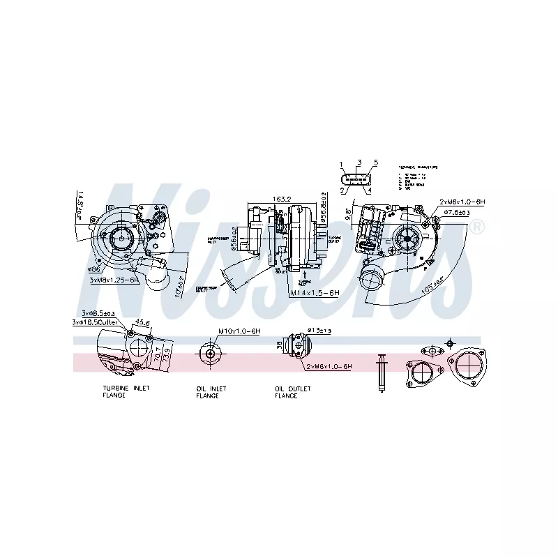 Turbocompresseur, suralimentation NISSENS 93534