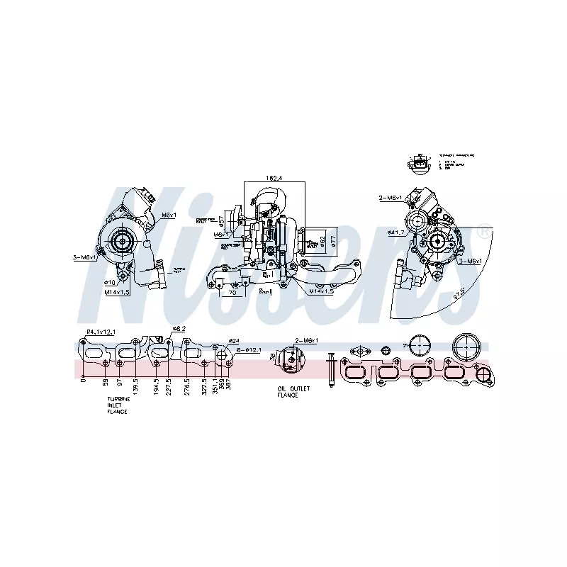 Turbocompresseur, suralimentation NISSENS 93547