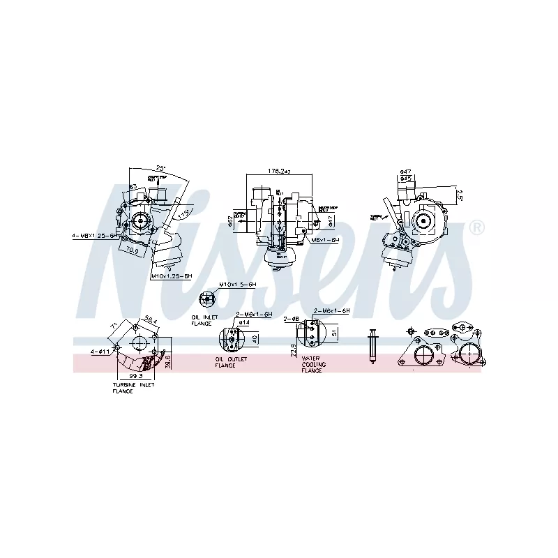 Turbocompresseur, suralimentation NISSENS 93550