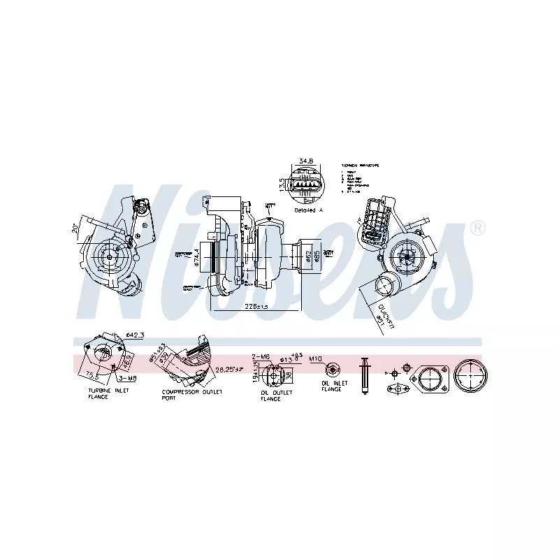 Turbocompresseur, suralimentation NISSENS 93564