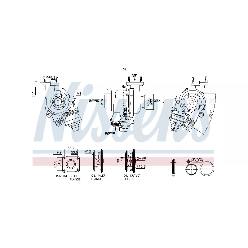 Turbocompresseur, suralimentation NISSENS 93607