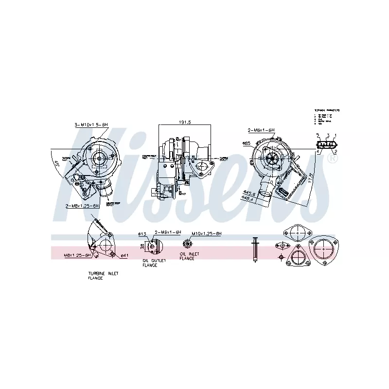 Turbocompresseur, suralimentation NISSENS 93610