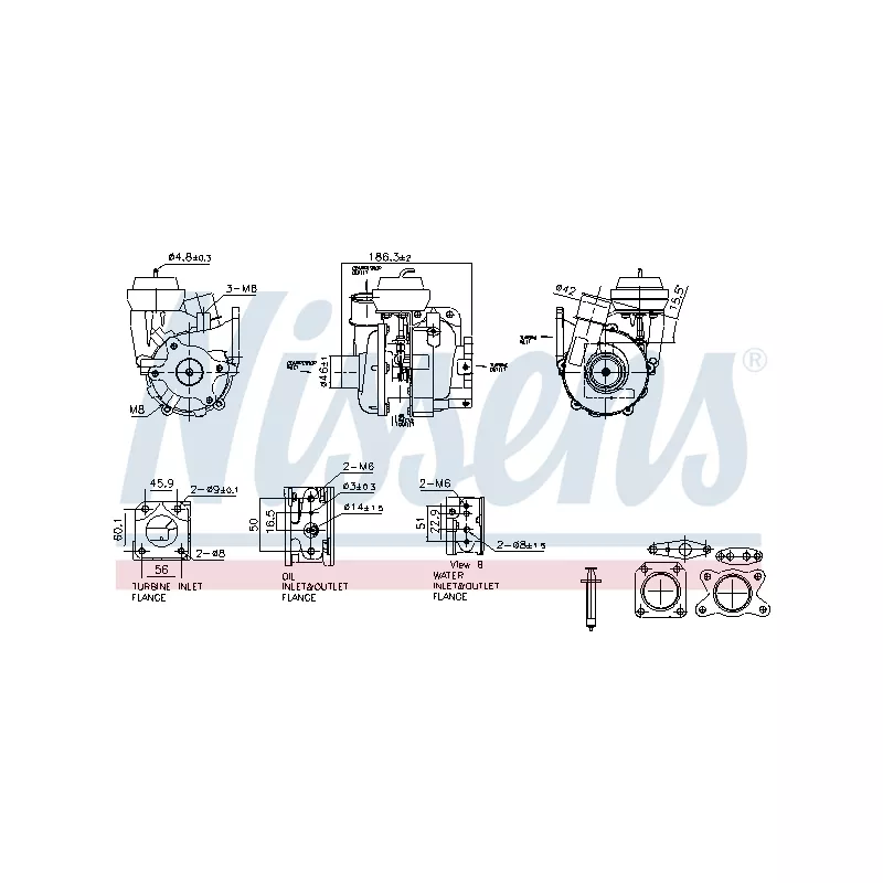 Turbocompresseur, suralimentation NISSENS 93615