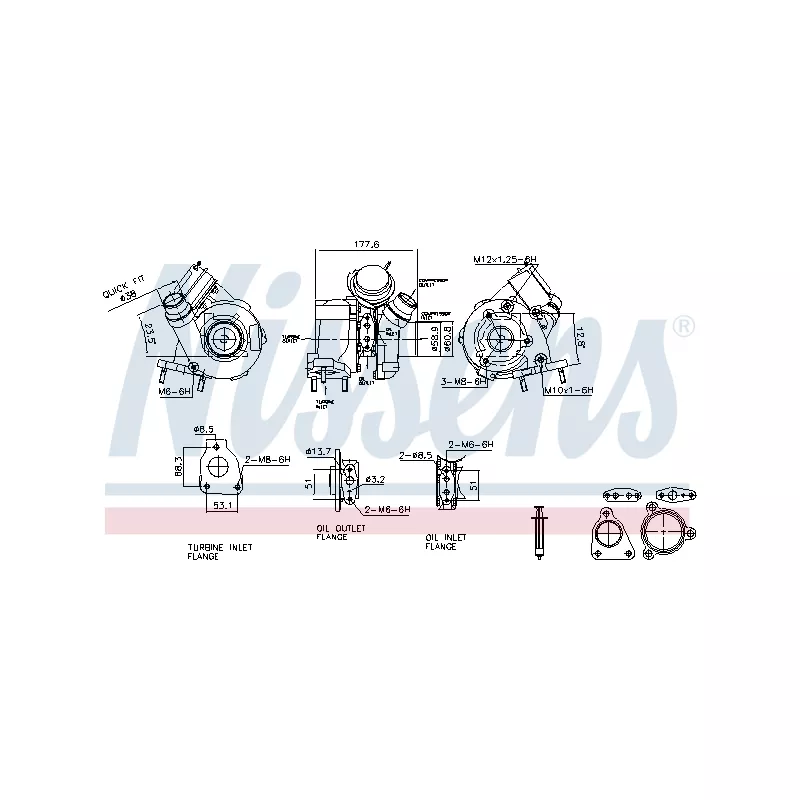 Turbocompresseur, suralimentation NISSENS 93627