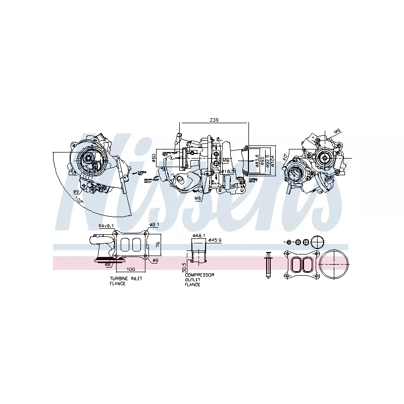 Turbocompresseur, suralimentation NISSENS 93631
