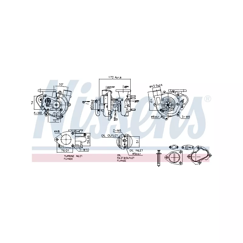 Turbocompresseur, suralimentation NISSENS 93639