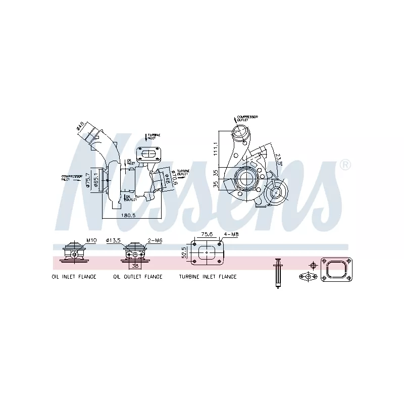 Turbocompresseur, suralimentation NISSENS 93702