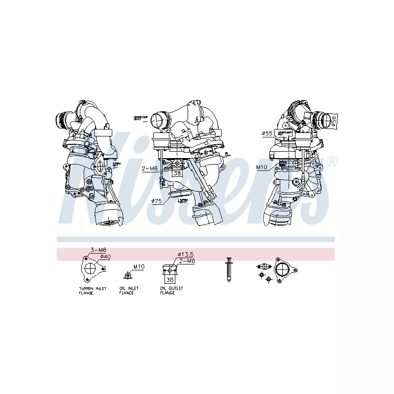 Turbocompresseur, suralimentation NISSENS 93777