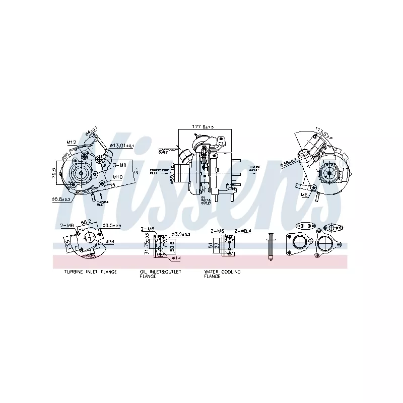 Turbocompresseur, suralimentation NISSENS 93796