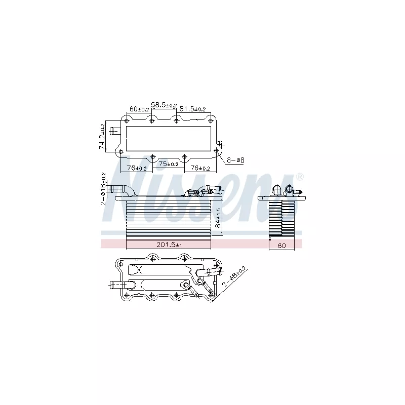 Intercooler, échangeur NISSENS 96122