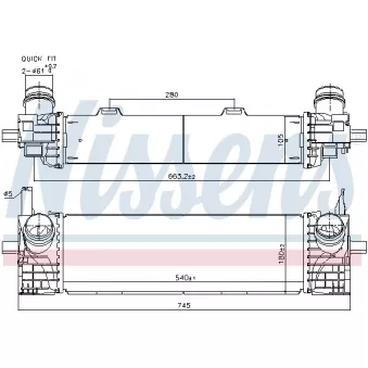 Intercooler, échangeur NISSENS 961338