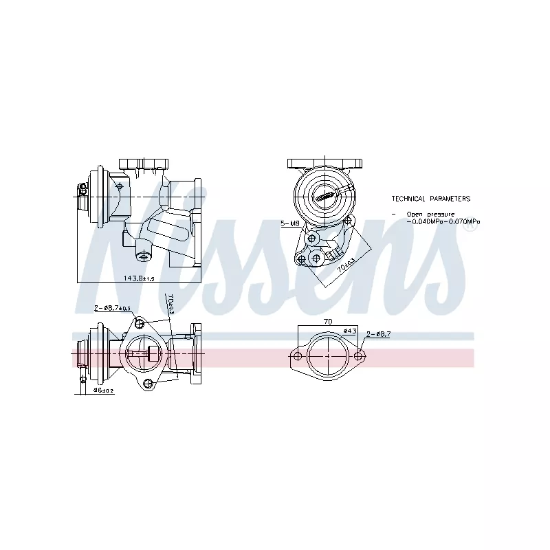 Vanne EGR NISSENS 98476