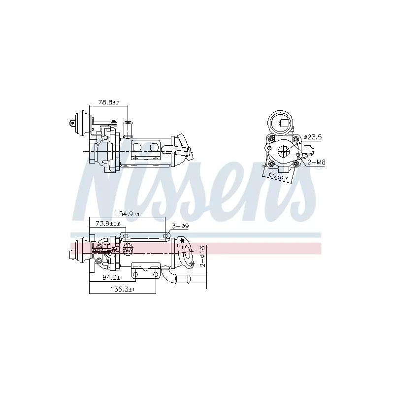 Radiateur, réaspiration des gaz d'échappement NISSENS 989289