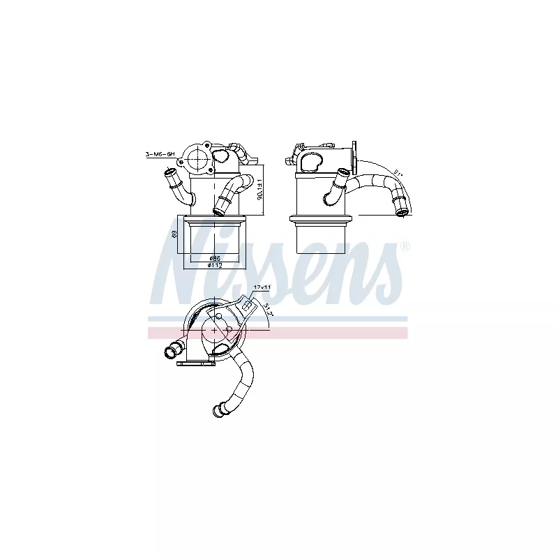 Radiateur, réaspiration des gaz d'échappement NISSENS 989315
