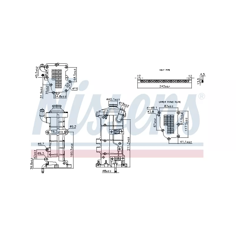 Radiateur, réaspiration des gaz d'échappement NISSENS 989374