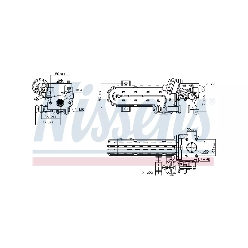 Radiateur, réaspiration des gaz d'échappement NISSENS 989413