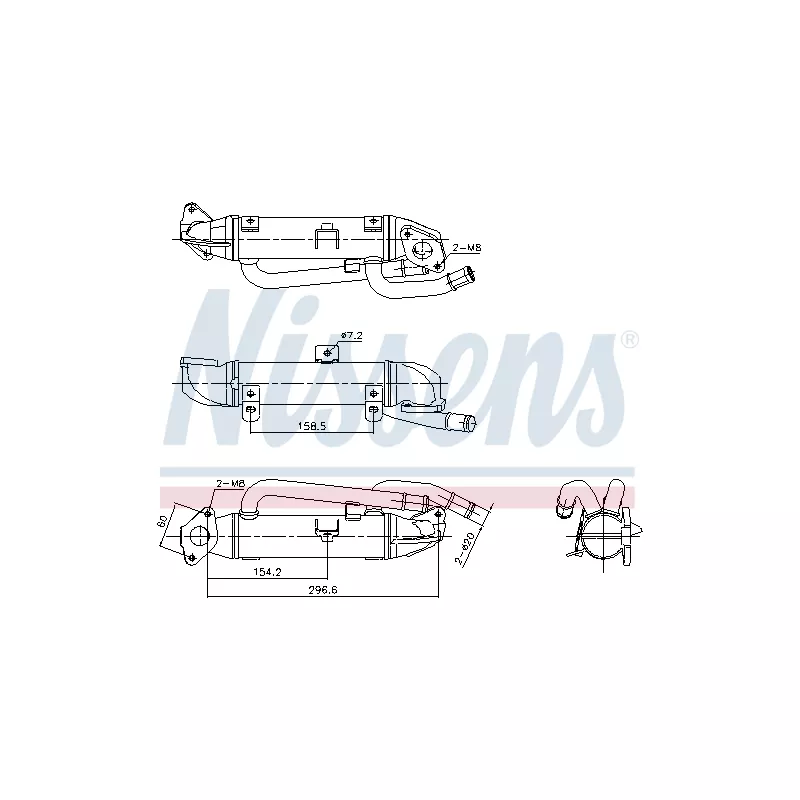 Radiateur, réaspiration des gaz d'échappement NISSENS 989414