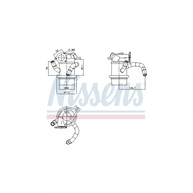 Radiateur, réaspiration des gaz d'échappement NISSENS 989421