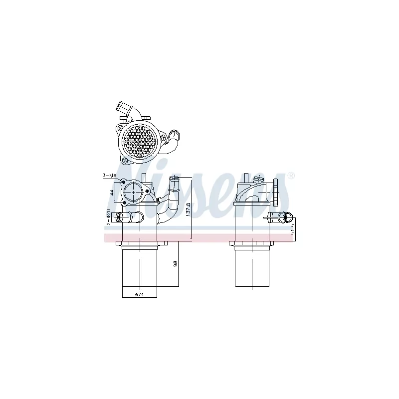 Radiateur, réaspiration des gaz d'échappement NISSENS 989423