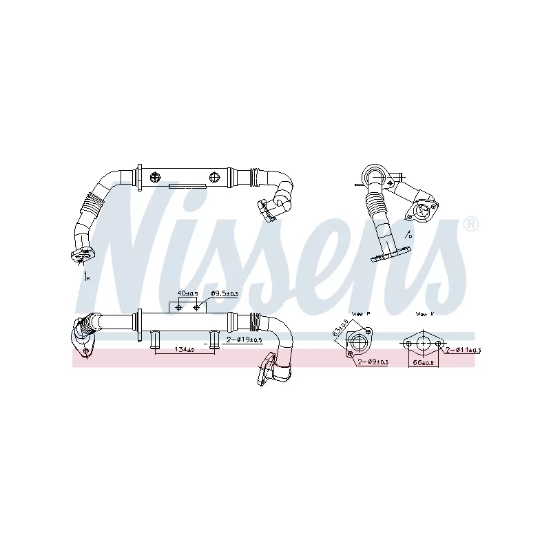 Radiateur, réaspiration des gaz d'échappement NISSENS 989428