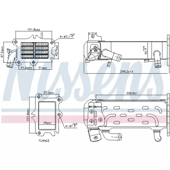 Radiateur, réaspiration des gaz d'échappement NISSENS 989447