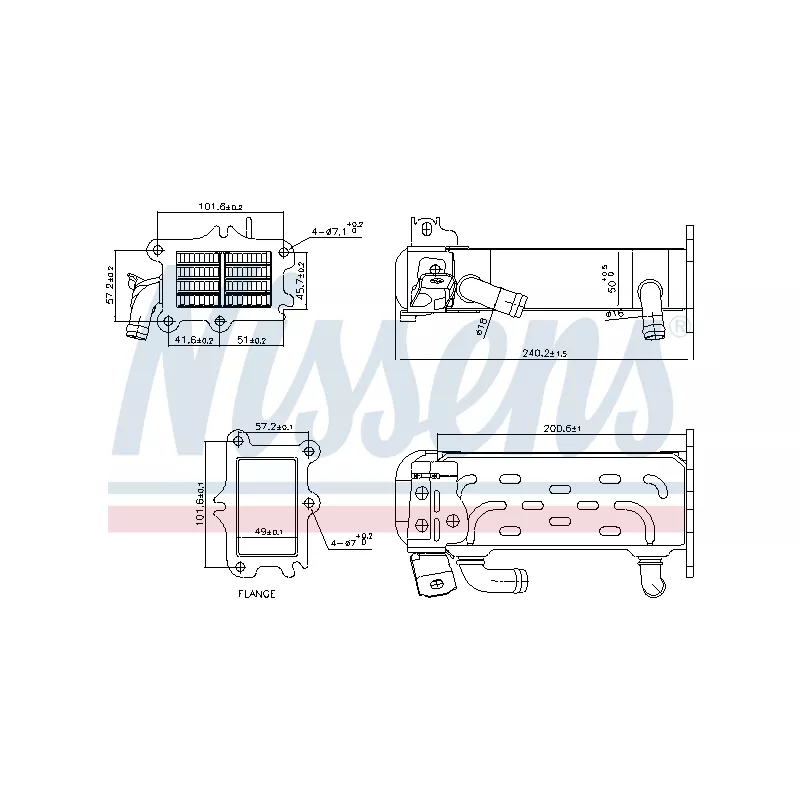Radiateur, réaspiration des gaz d'échappement NISSENS 989447