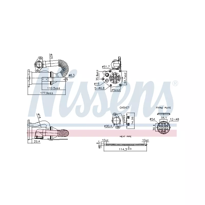 Radiateur, réaspiration des gaz d'échappement NISSENS 989453