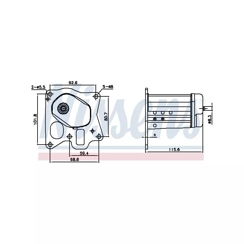 Radiateur, réaspiration des gaz d'échappement NISSENS 989455