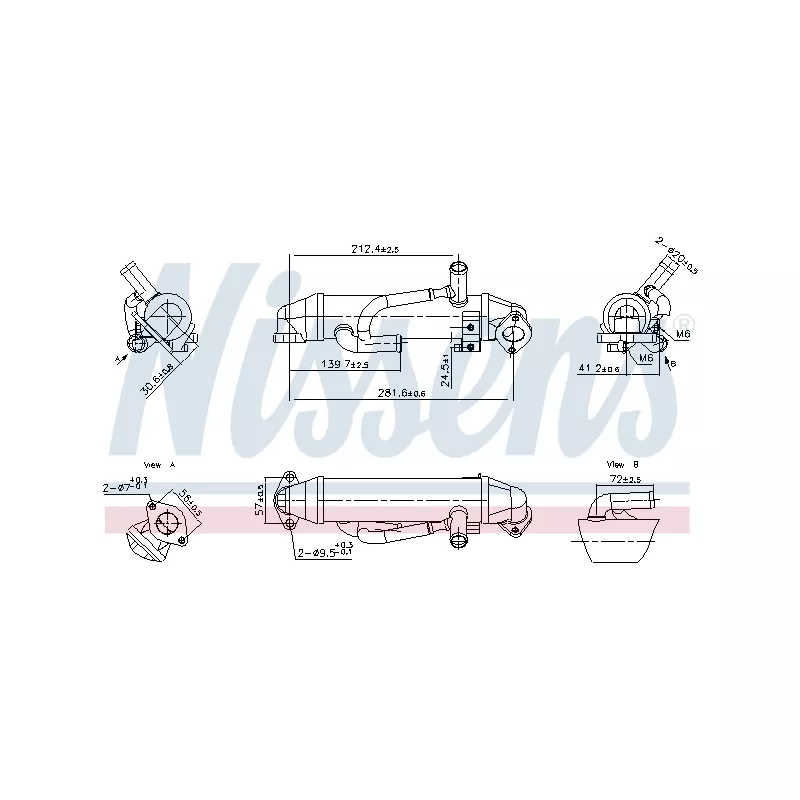Radiateur, réaspiration des gaz d'échappement NISSENS 989456