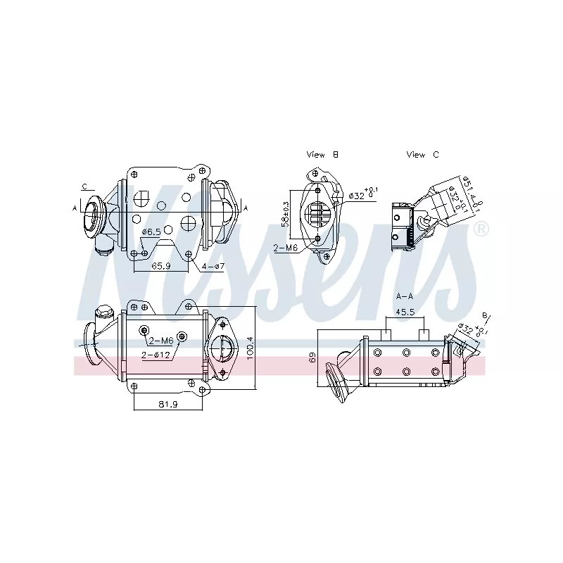 Radiateur, réaspiration des gaz d'échappement NISSENS 989457