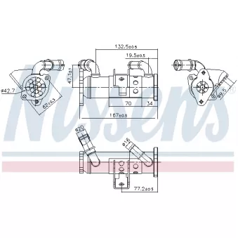 Radiateur, réaspiration des gaz d'échappement NISSENS 989473