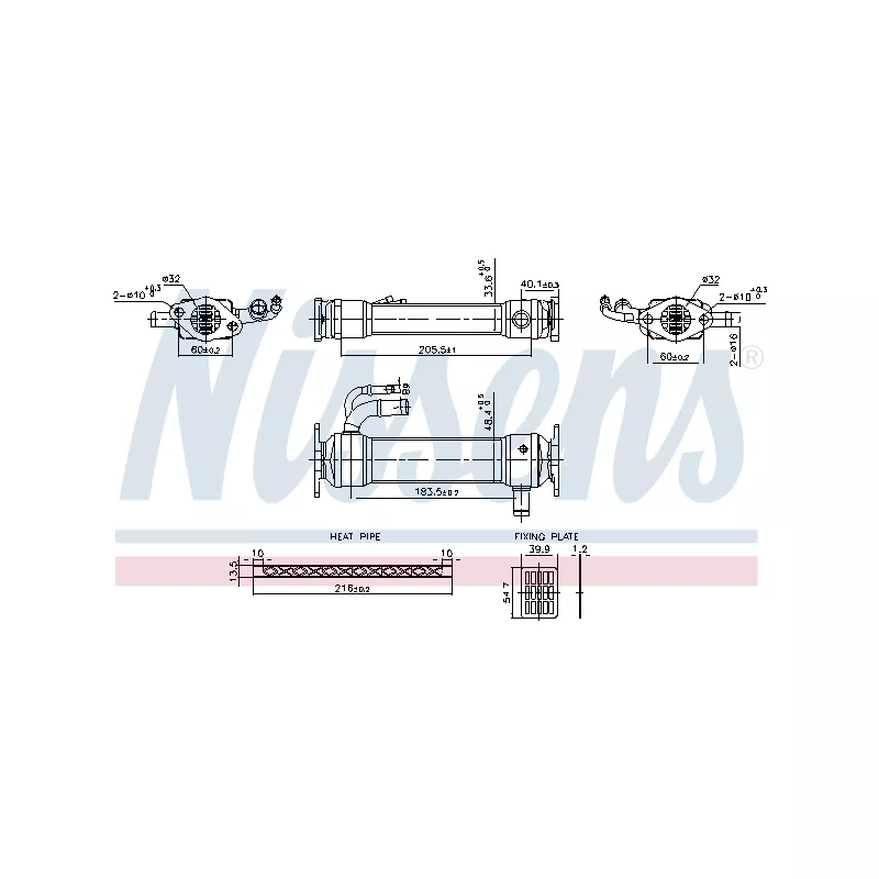 Radiateur, réaspiration des gaz d'échappement NISSENS 989476