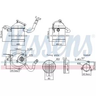Radiateur, réaspiration des gaz d'échappement NISSENS 989480