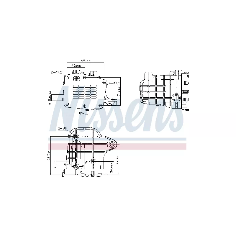 Radiateur, réaspiration des gaz d'échappement NISSENS 989481