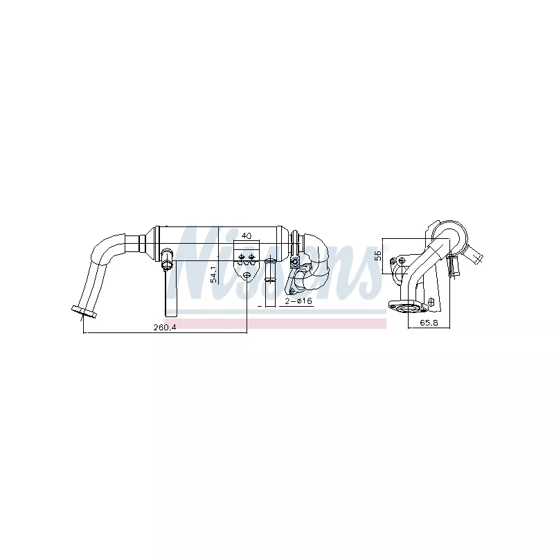 Radiateur, réaspiration des gaz d'échappement NISSENS 989482
