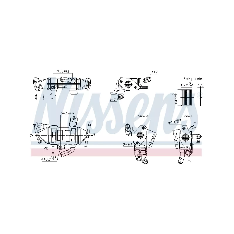 Radiateur, réaspiration des gaz d'échappement NISSENS 989488