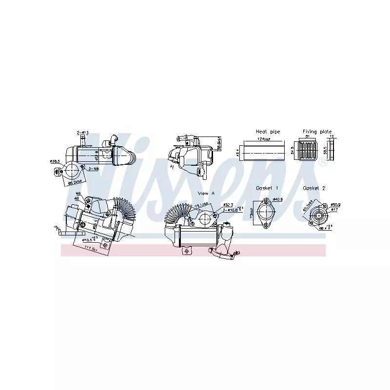 Radiateur, réaspiration des gaz d'échappement NISSENS 989494