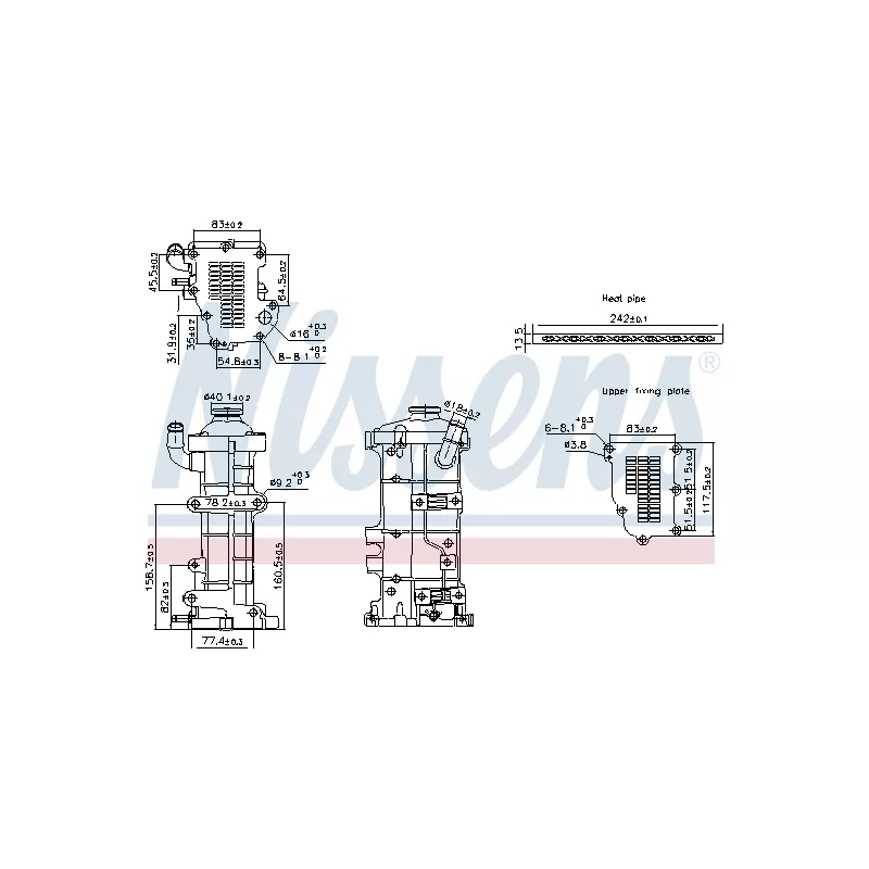 Radiateur, réaspiration des gaz d'échappement NISSENS 989503