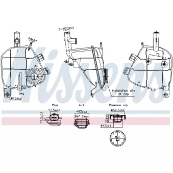 Vase d'expansion, liquide de refroidissement NISSENS 996202