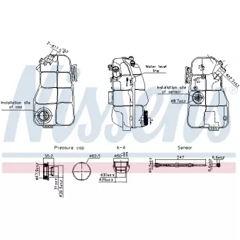 Vase d'expansion, liquide de refroidissement NISSENS 996215