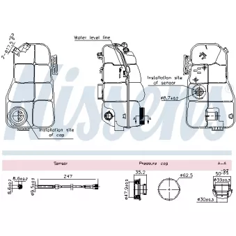 Vase d'expansion, liquide de refroidissement NISSENS 996216