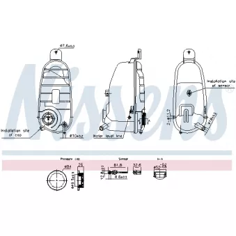 Vase d'expansion, liquide de refroidissement NISSENS 996220