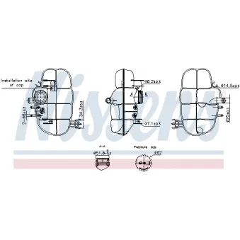 Vase d'expansion, liquide de refroidissement NISSENS 996237