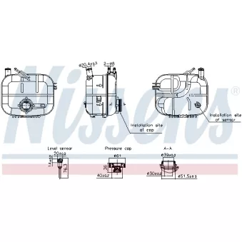 Vase d'expansion, liquide de refroidissement NISSENS 996243