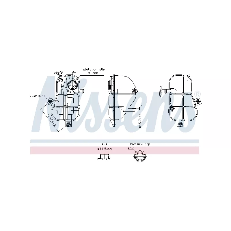 Vase d'expansion, liquide de refroidissement NISSENS 996253