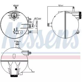 Vase d'expansion, liquide de refroidissement NISSENS