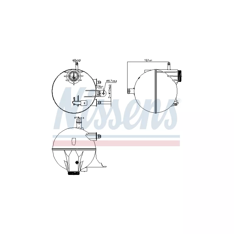 Vase d'expansion, liquide de refroidissement NISSENS 996295