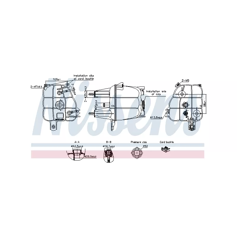 Vase d'expansion, liquide de refroidissement NISSENS 996307