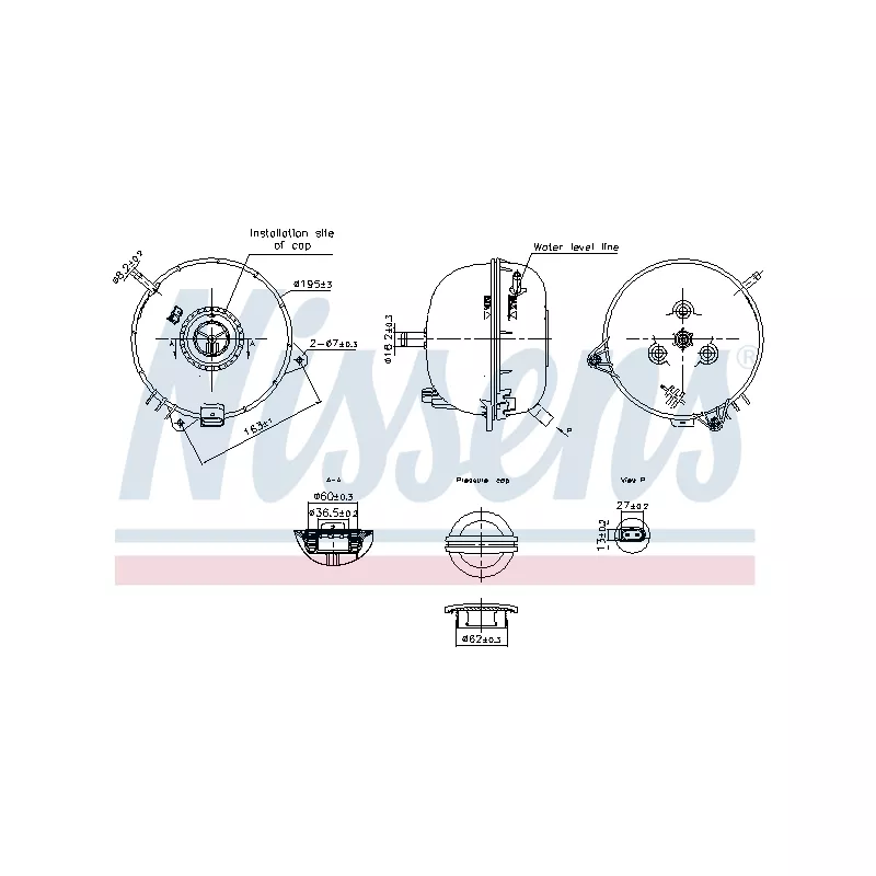 Vase d'expansion, liquide de refroidissement NISSENS 996313