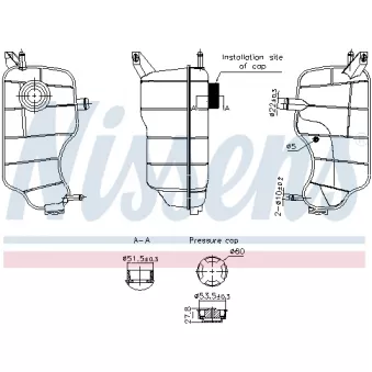 Vase d'expansion, liquide de refroidissement NISSENS 996338